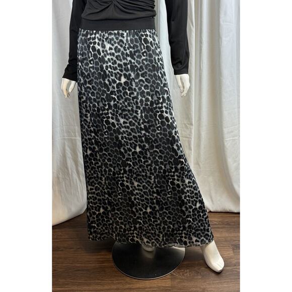 Express Leopard Maxi Skirt, Black, Gray & White, Sz: SP, 61-00 - Picture 1 of 16